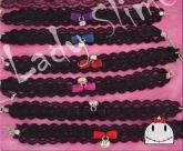 Choker Preta Cores Rendas Laço e Guizo