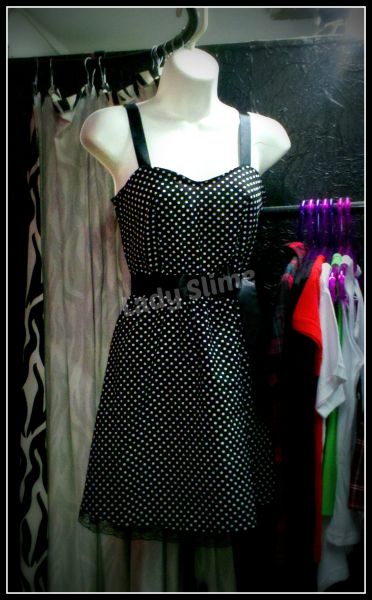 Vestido Preto Poa Alças