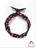 Faixa Pin Up Preta Cerejas Pink