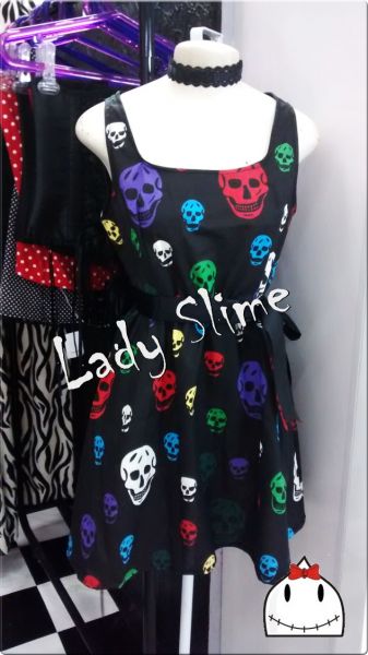 Vestido Caveiras Coloridas