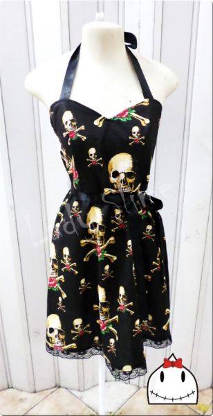 Vestido Caveiras Frente Unica