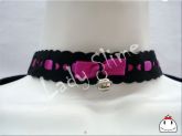 Choker Pink e Preta com Guizo
