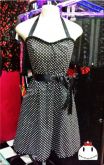 Vestido Preto Poa Frente Unica