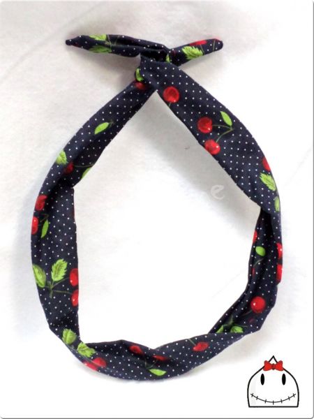 Faixa Pin Up  Azul Cerejas