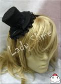 Cartola Média Gothic Lolita Preta Rendas
