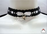 Choker Preta e Branca com Laço e Guizo