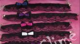 Choker Preta Cores Rendas Laço