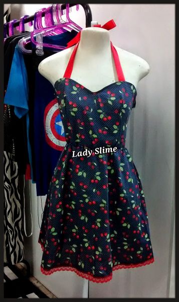 Vestido Cerejas Frente Unica