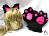 Fantasia Gatinho Tiara E Patas Cosplay Neko