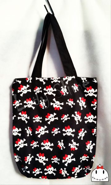 Bolsa Caveiras Laço Vermelho