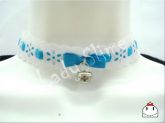 Choker Branca e Azul com Laço e Guizo