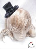 Cartola Média Preta Gothic Lolita Rendas Cetim