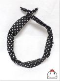 Faixa Pin Up Preta Poa Branco