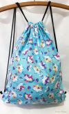 Mochila Saco Unicórnios Azul